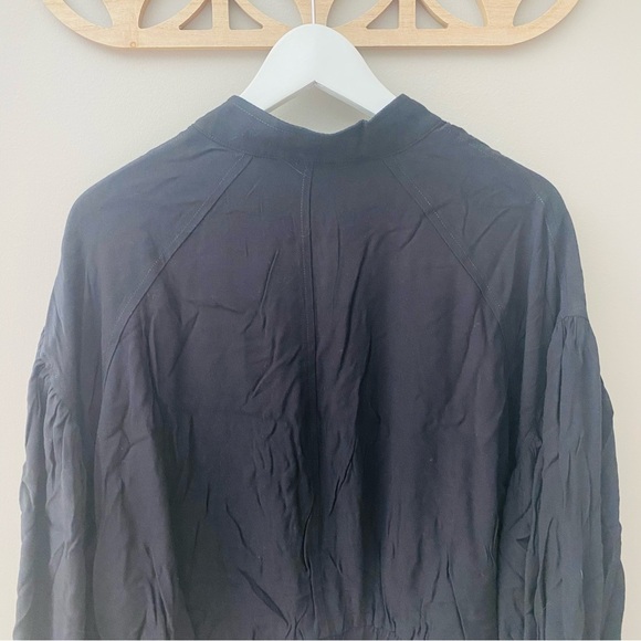 Free People On Pointe Bomber Jacket Black Sz Small - Picture 7 of 8